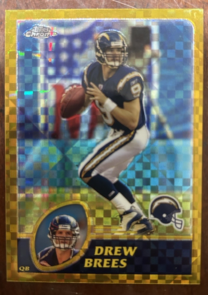 2003 Topps Chrome - Drew Brees #65 Gold X-Fractor /101