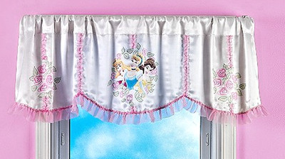 NEW~SATIN window Valance~Disney Princess Cinderella Bella Aurora~50  W x 17  H