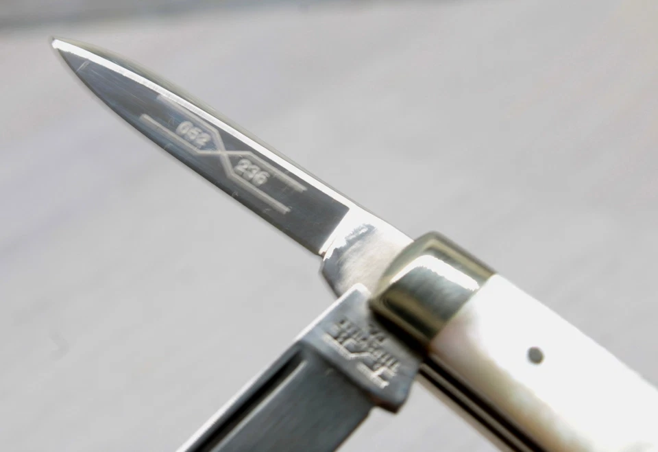 Cuchillo Schatt & Morgan 1998 Serie VIII Madreperla Pequeño Gunstock Jack 3" Foto 4 de 4