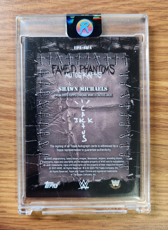 2025 Topps Chrome WWE Cactus Jack Famed Phantoms Shawn Michaels On Card Auto - Image 2 of 2