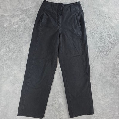 Wilfred Free Aritzia Women 0 Black Wide Barrel Leg Pants High Rise Cotton Blend