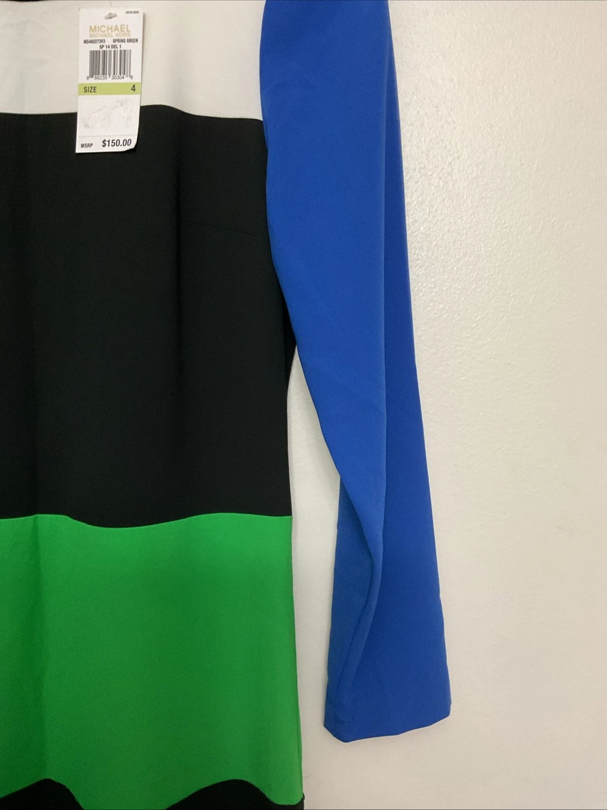 Mini abito tubino Michael Kors donna taglia 4 colorblock righe NUOVO