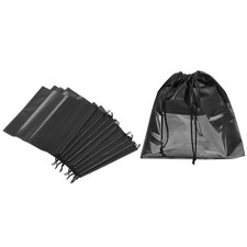 15.7 Inch Non-Woven Fabric Handbag Dust Cover, 10 Pack Drawstring Bag, Black