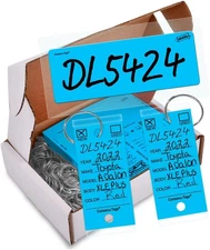 Blank Versa Consecu-Tag - 125 Key Tags with Key Rings - Window Windshield Sticke