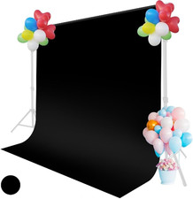 Black Backdrop for Photoshoot, 5X6.5Ft Portrait Photo Background Dual-Sided