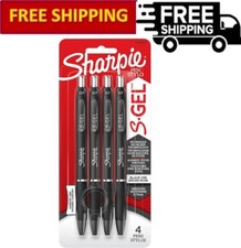 Sharpie S-Gel Gel Pens, Medium Point 0.7mm , Black Ink Gel Pen, 4 Count