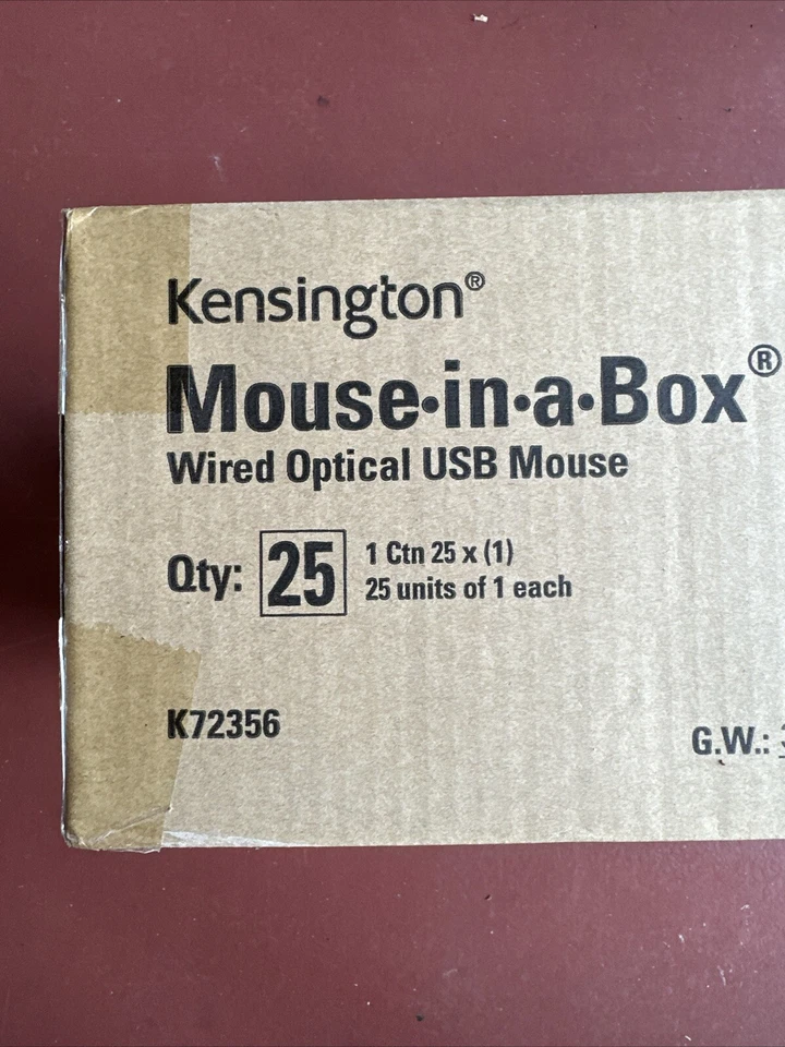 NEW Kensington Wired USB Optical Mouse-in-a-Box - Black - K72356US - 25 Pack - Image 2 of 3