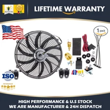 For Spal 16Inch Thermo Fan Skew Blade 12v Puller 3000CFM Low Profile New Extreme