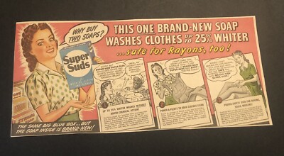 1950 s Super Suds Laundry Soap Comic Newspaper Ad 0C24