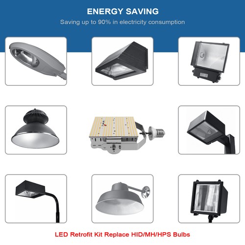 500W MH HPS HID Equival 120 Watt LED Shoebox Retrofit Kit Street Area Light Bulb - Picture 5 of 7