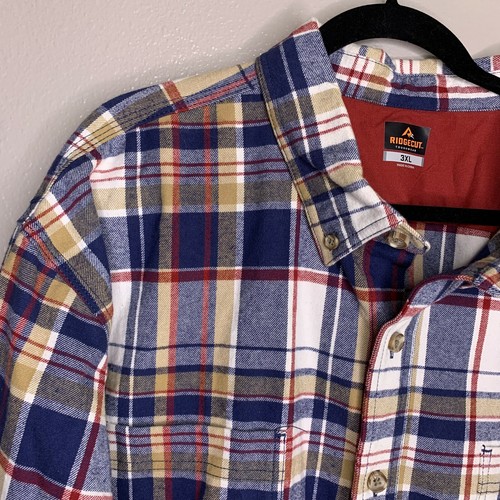 Ridgecut Toughwear Thick Flannel Shirt 100 Cotton 3XL Plaid Heavy Work