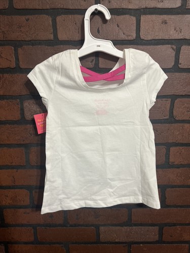 Isaac Mizrahi Girls Size XS (4) Short Sleeve Sequin Accent Criss Cross Back - Picture 3 of 3