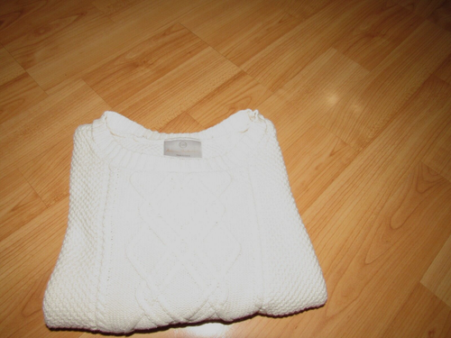 HANNA ANDERSSON 110 Boys Girls Size 5 Ivory Fisherman Sweater Cotton Excellent - Picture 6 of 6
