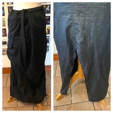 Vintage 90's Y2K Uniqlo black maxi cargo skirt utility toggles adjustable