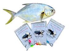 Pompano fishing rigs, 3-pak hand tied, double drop, custom colors, surf fishing