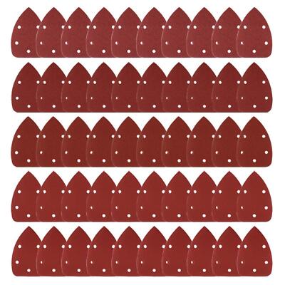 50 Pcs Mouse Detail Sanding Pads Palm Sandpaper 5 Hole Hook and Loop Sander Pads