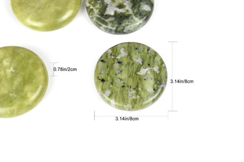 Set 2 Pezzi Pietre Massaggio Calde Verdi Giada Naturale Rock SPA Massaggiatore 3,14 x 3,14 in - Foto 5 di 6