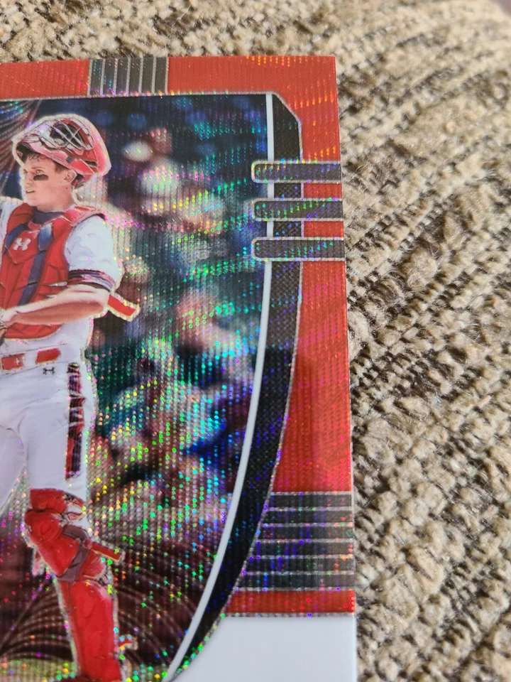 Drew Romo 2020 Panini Prizm Draft Picks Rookie Baseball Card PDP35 Red Wave  - Image 3 of 4