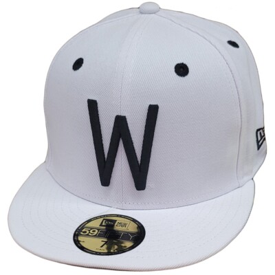 Washington State Cougars New Era 5950 Fitted Baseball Hat White Black W 