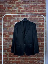 VERSACE Black Satin Tone Striped Peak Lapel Blazer Jacket Size 52 IT