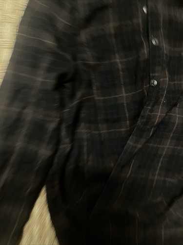 Blank NYC Girls Sz M Shirt Button Sunday Only Twist Front Faux Wrap Plaid Brown - Picture 10 of 10