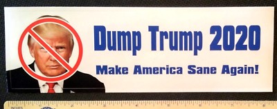 DEMOCRATIC ANTI-TRUMP BUMPER STICKER - DUMP TRUMP 2020, MAKE AMERICA ...