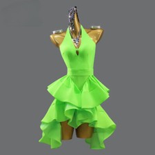 New Latin Dance Dress Woman Suit Dancewear Stage Clothes Costume Girl