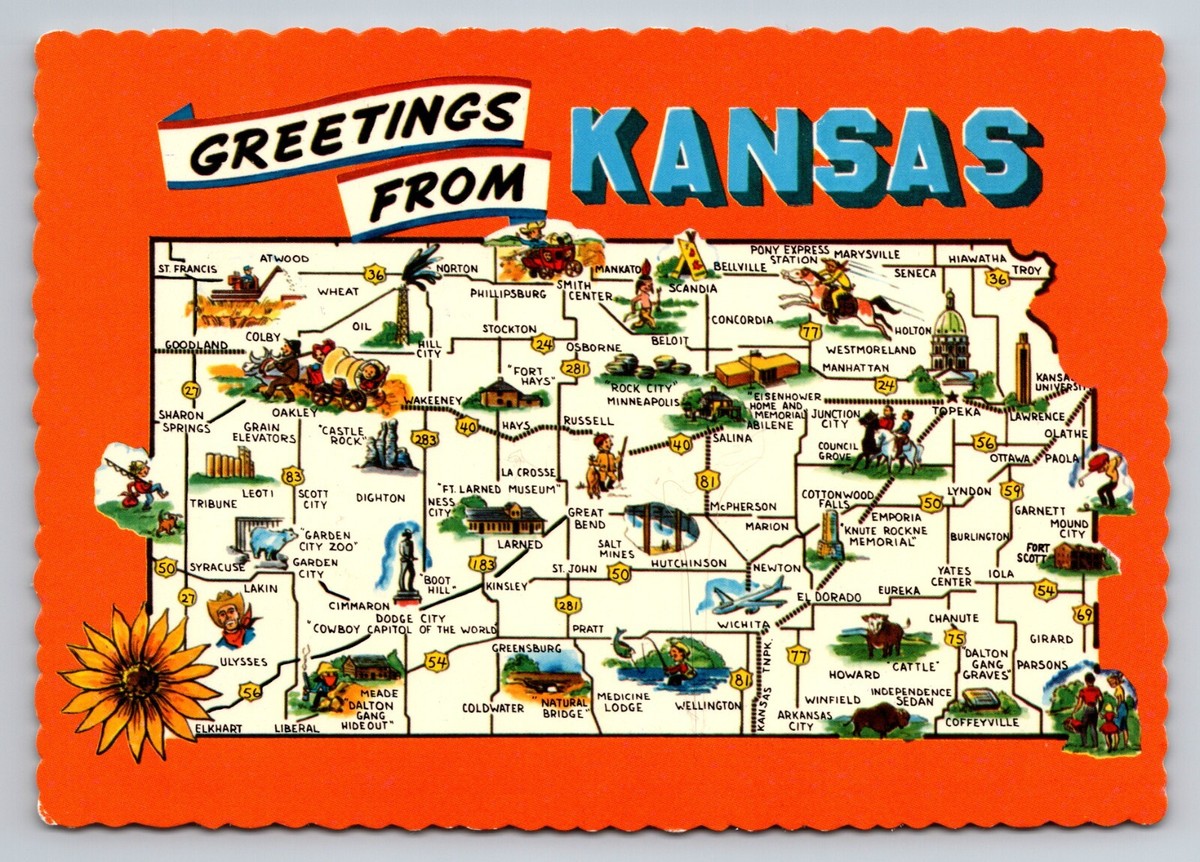 Kansas roadside attractions map - Touristvisitorguides.com