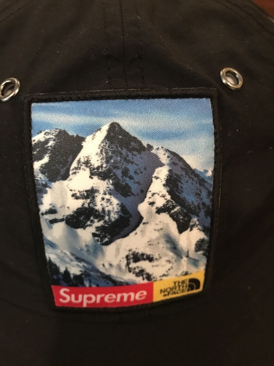 Supreme X The North Face Mountain Black 6 Panel Cap Hat FW17