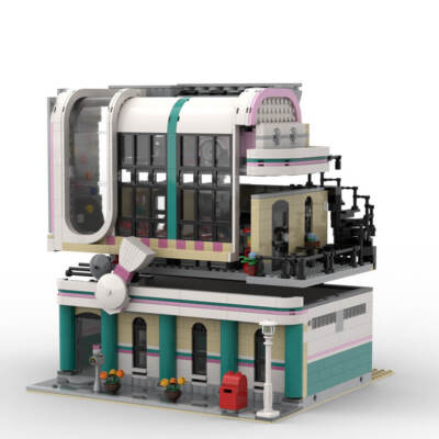 Custom MOC-58435 Jim s Bowling Alley & Diner Toys Gift for Christmas 2171Pcs