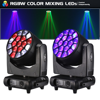 2pcs 19X40W RGBW 4in1 Bee Eye LED Moving Head DMX LED Wash Zoom Stage Show Light