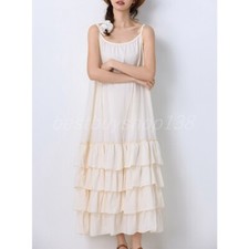 Women 100% Cotton Cami Full Slips Extender Layered Dress Ruffle Dress Petticoat