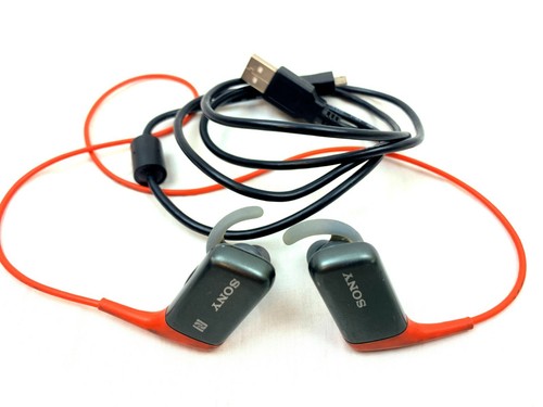 SONY MDR-AS600BT BLUETOOTH Wireless Sports In-ear Headphones Orange Earbuds  | eBay