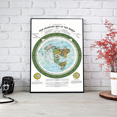 Buy Gleason's 1892 Flat Earth World Map - Alexander Gleason 12x17 Poster Art Print