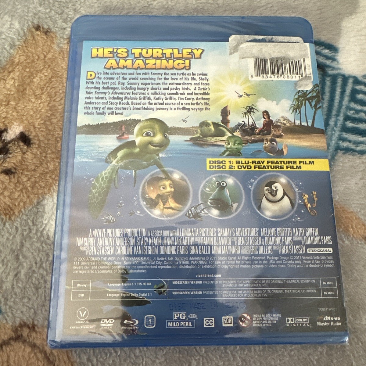 A TURTLE'S TALE SAMMY'S ADVENTURES New Sealed Blu-ray + DVD
