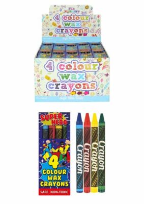1 - 1000 Stück 4 Mini SUPERHELDEN Farbwachs Buntstifte Lucky Dip Party Tasche Spielzeug