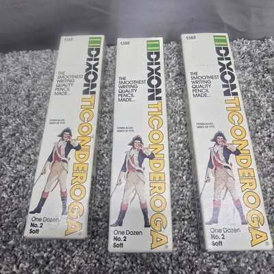 NOS VINTAGE DIXON TICONDEROGA  No. 2 SOFT PENCILS  3 DOZEN #1388