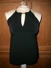 NEW Woman's Ann Taylor Black Halter Dress Shirt