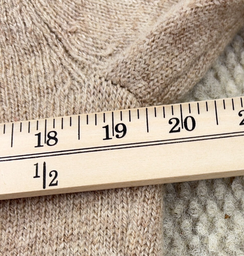 Pendleton Sweater Men Medium Tan Shetland Wool Knit Crew Neck Ribbed Pullover * - Picture 8 of 10