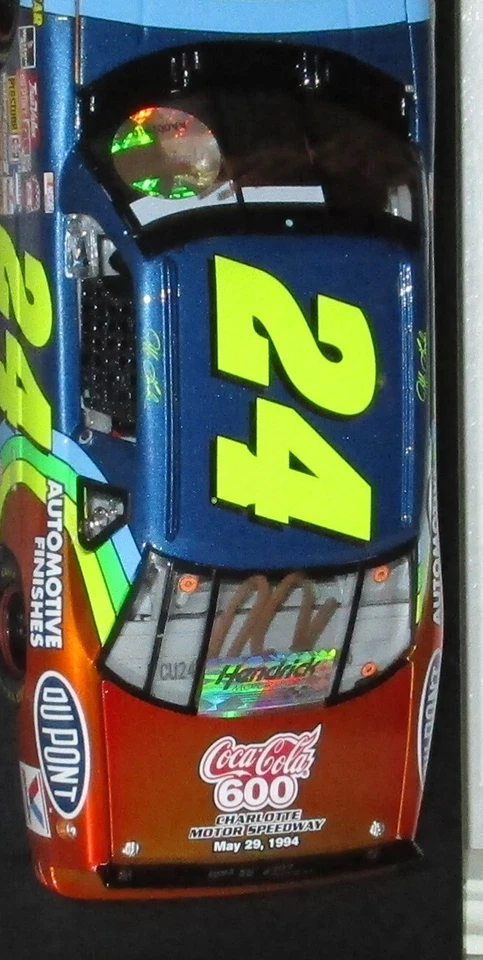 Jeff Gordon #24 Dupont Charlotte Win 1994 autografiado doble color líquido auto #35 Foto 3 de 4