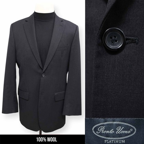 PRONTO UOMO PLATINUM mens solid charcoal SLIM sport coat suit jacket blazer 40 L