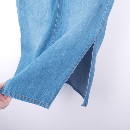 Tammy Girl Denim Midi Skirt Size 8 Blue Jean Straight Pencil Y2K Side Slits W28 - Imagen 6 de 18