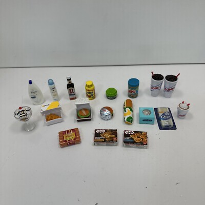 TOY Mini Brands ZURU-Lot Of 19 Foods, Cinnabon,Q Tips, Dove, Discontinued Items
