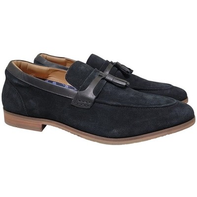 Thomas & Vine Men Hawthorn Slip On Tassel Loafers Size US 9.5M Black Suede