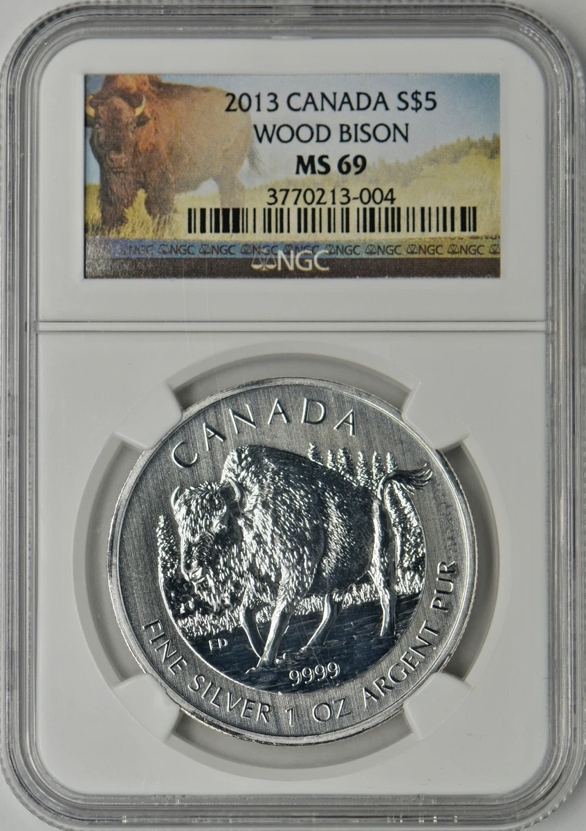 Royal Canadian Mint MS 69 Graded Canadian Wildlife Silver Bullion