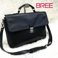 BREE Leather Business Briefcase A4 Black Mens...