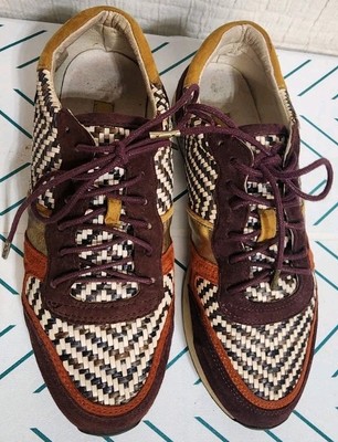 BOCAGE Sneakers Shoes Casual Leather Metallic Print Womans Sz 36 5.5US Spain
