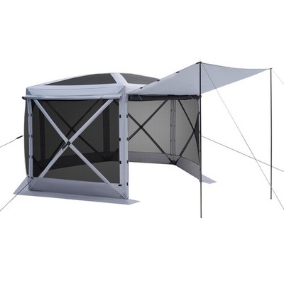12x12ft Freestanding Tent with High Airflow Design Carry Bag Packable Grey