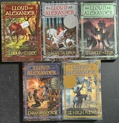 Complete Set PRYDAIN CHRONICLES 1-5 by Lloyd Alexander Black Caudron Lot