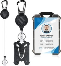 2 Pack Heavy Duty Retractable Keychain with ID Card Holder, Badge Holder